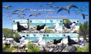 [53576] Pitcairn Islands 2007 Birds Vögel Ucelli WWF Terns an noddies MNH Sheet