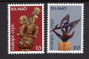 Iceland  #473-474 1974  MNH Europa  sculptures