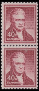 US 1050 John Marshall 40c vert pair MNH 1955