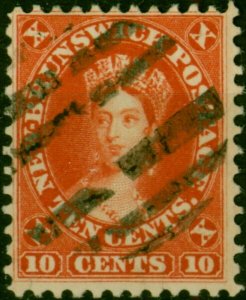 New Brunswick 1860 10c Red SG17 Fine Used (2)