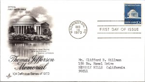 FDC 1973 SC #1510 Artcraft Cachet - Washington DC - Single - J1779