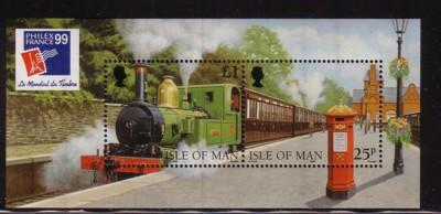 Isle of Man Sc 785d 1998 Steam Engine Philex France stamp souvenir sheet mint NH