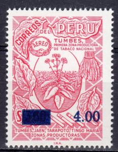 Peru 1977 Sc#C442 Tobacco plant ovpt.new value S4.00 (1) MNH