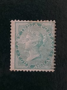 Rare 1865 India QV 4a Green WMK Elephant Mint/VF/XF SG#64