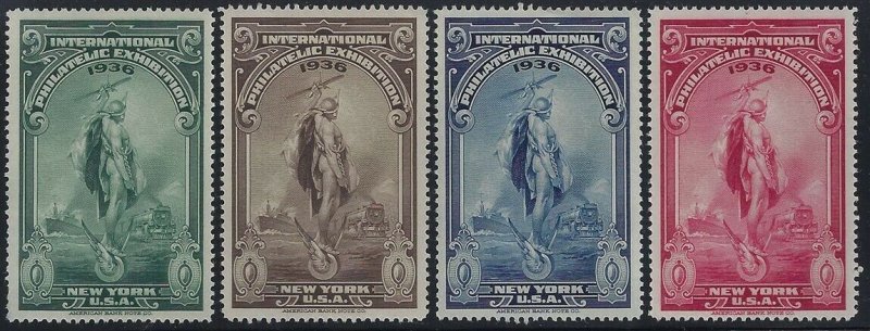 1936 National Stamp Exhibition Cinderella Poster Stamps Beautiful Mint NH Set