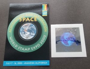 USA Space Achievement Exploration 2000 (printer sample) MNH *Hologram *Rare