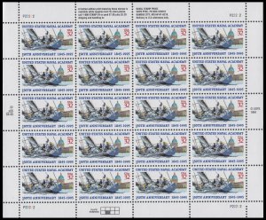 U.S. Naval Academy 150th Anniversary Sheet of Twenty 32 Cent Stamps Scott 3001