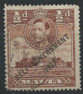 Malta 19348 - George VI Self Government ½d - SG235 used