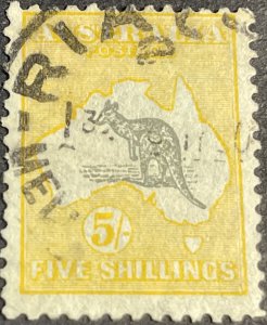 AUSTRALIA # 100-USED--SINGLE--YELLOW & GRAY--1929-30