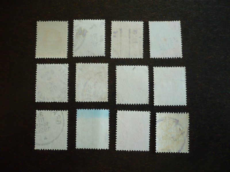 Stamps - Belgium - Scott# 144-146,148-149,151-153,157,186- Used Set of 12 Stamps