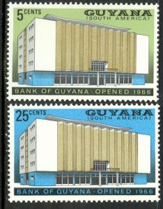 GUYANA 1966 BANK OF GUYANA Set Sc 24-25 MNH