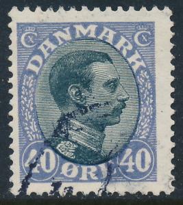 Denmark Scott 117 (AFA 105a), 40ø bicolor Chr. X, F+ used