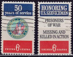 United States, 1970, Disabled American Veterans & Servicemen, sc#1421-22, used