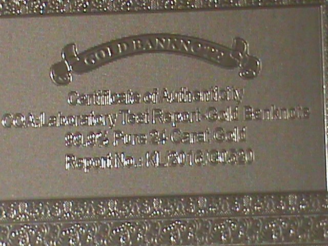 ​UNITED STATES-1928 CAT.#403- 24 KARAT GOLD REPLICA $100  -VF WITH CERTIFICATE