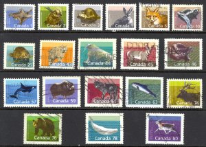 Canada Sc# 1155-1161  1170-1180 MNH Set/12 1988 43¢-80¢ Mammal Definitives