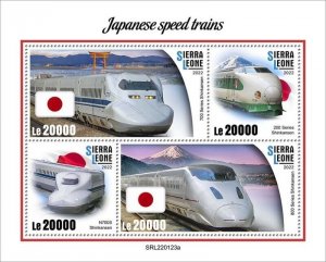 Sierra Leone - 2022 Japanese Speed Trains - 4 Stamp Sheet - SRL220123a