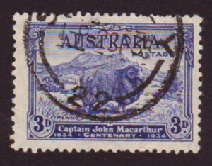 Australia 1934 Sc#148, SG#151 3d Blue Merino Sheep Macarthur USED-HR.