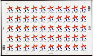 SC#3613 3¢ Star Sheet of Fifty (2002) SA