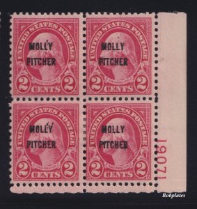 BOBPLATES #646 Molly Pitcher Lower Right Plate Block 19071 F-VF LH SCV=$37.5