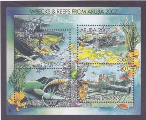 Aruba 304 MNH 2007 Ship Wrecks & Reefs Souvenir Sheet Very Fine