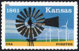 SC#4493 (44¢) Kansas Statehood Single (2011) SA