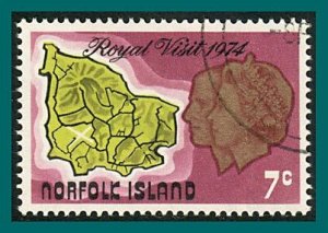 Norfolk Island 1974 Royal Visit, 7c used #172,SG149