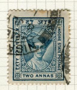 INDIA;   INDORE 1927 early Holkar II issue fine used 2a. value