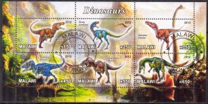 {g1631} Malawi 2012 Dinosaurs sheet Used / CTO Cinderella