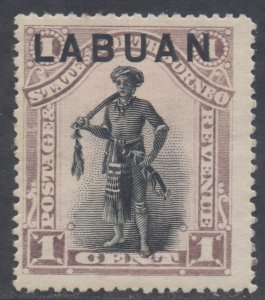 Labuan North Borneo Scott 49 - SG62, 1894 Dyak Chief 1c MH*