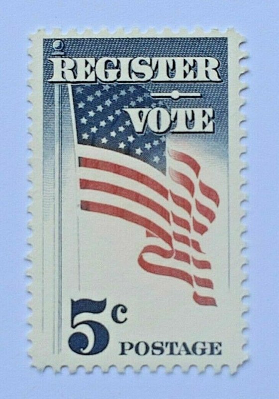 US STAMP SCOTT # 1249  REGISTER - VOTE  5 CENTS  -  MNH - OG - F / VF - 1964