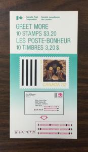 {BJ Stamps} CANADA, BK99, #1225, 1988 Christmas Greet More bklt. '18 CV $10.00