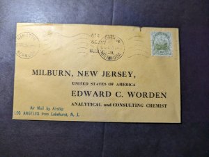 1956 Bermuda Airmail USS Los Angeles Airship Zeppelin Cover Hamilton to NJ USA