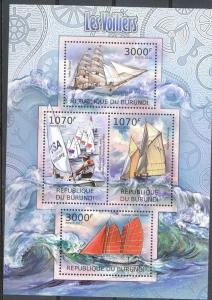 BURUNDI 2012 SHEET bur12206a VOILIERS SHIPS