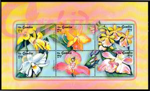 GAMBIA 2581-2582 MNH S/S SCV $17.00 BIN $10.25 FLOWERS