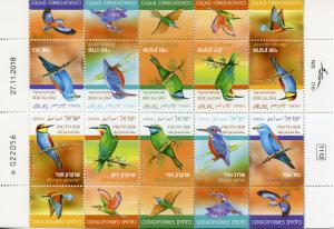 Israel Birds on Stamps 2019 MNH Kingfishers Bee-Eaters Rollers 10v M/S