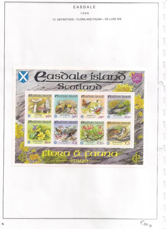 SCOTLAND - EASDALE - 1988 - Flora & Fauna - D/L S/Sheet - MLH