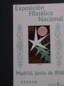 SPAIN-1958-NATIONAL PHILATELIC EXPO-MADRID  IMPERF-RARE MH S/S-VERY FINE