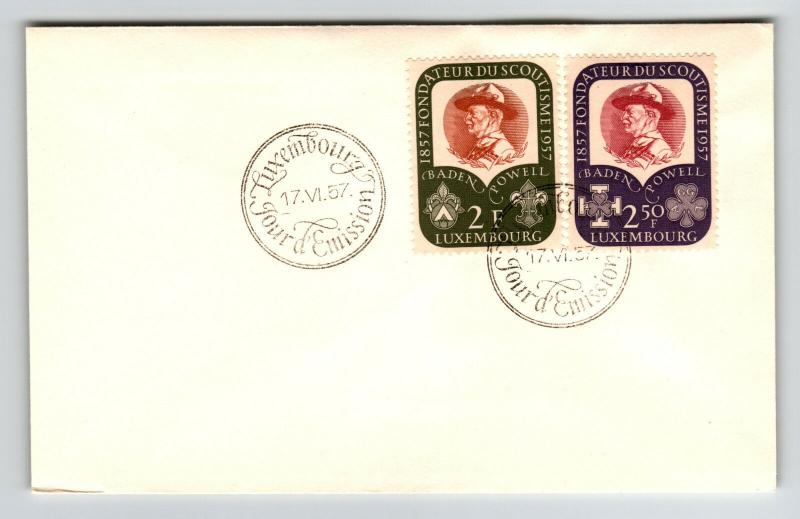 Luxembourg 1957 Scout Series FDC / Damaged Back Flap - Z12808