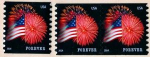 SC#4853 Forever Star Spangled Banner Single & Coil Pair (2014) SA