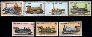 Viet Nam Scott 1551-1557  Unused NGAI Perforated Train Locomotive set