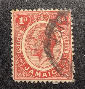 Jamaica  1912  Scott 61 used - 1p,  King George V