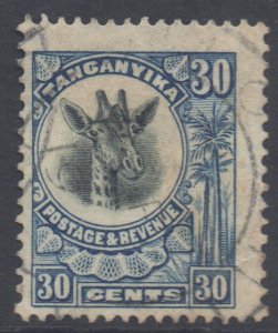 Tanganyika Scott 18 - SG79, 1922 Giraffe 30c used