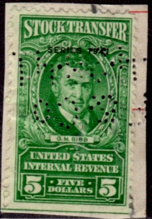 US Stamp #RD108 Used- Phabulous Revenue 'STOCK TRANSFER' Issue Series 1941