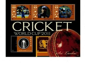 Nevis - 2011 - Cricket World Cup / Sri Lanka - Sheet of Four  - MNH