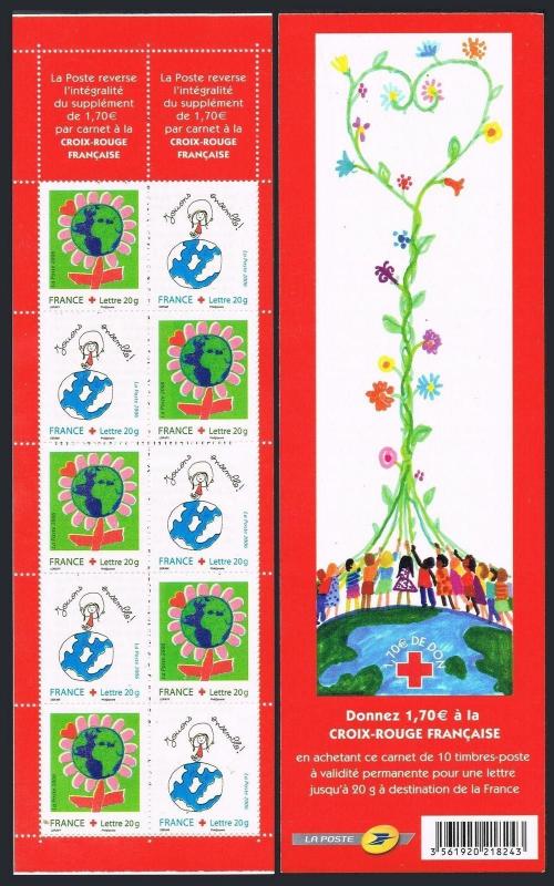 France B711-B712a booklet,MNH. Red Cross 2006.Children's art.