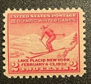 Scott#: 716 - III Olympic Winter Game Single 1932 2c MNHOG - Lot 16