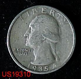 1935 circulated WASHINGTON QUARTER