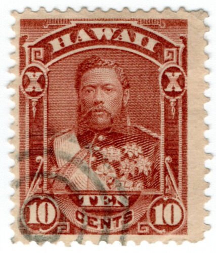 (I.B) Hawaii Postal : 10c Cinnibar (1883) 