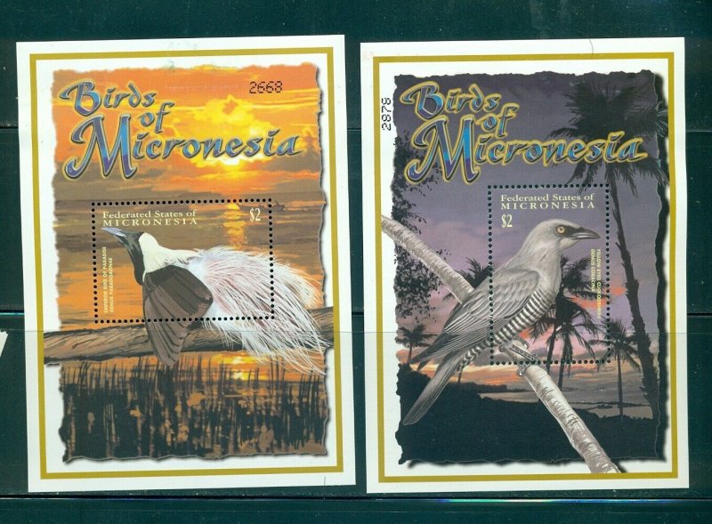Micronesia - Sc# 467-8. 2001 Birds. Set of 2 Souv. Sheets. MNH $8.00.