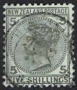NEW ZEALAND 1878 QV 5/- USED 